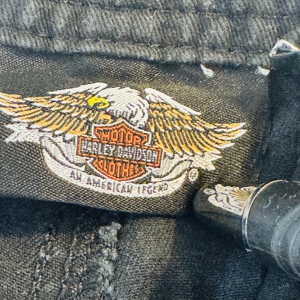 Harley-Davidson Jeans Mens 34x28 Black Dark Wash Straight Relaxed Denim Zip Fly - Picture 10 of 15